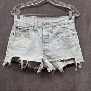 Levi’s 501 cut off jean shirt women’s 26